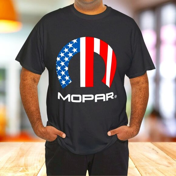 Mopar American Flag White Logo T-Shirt - Picture 1 of 3